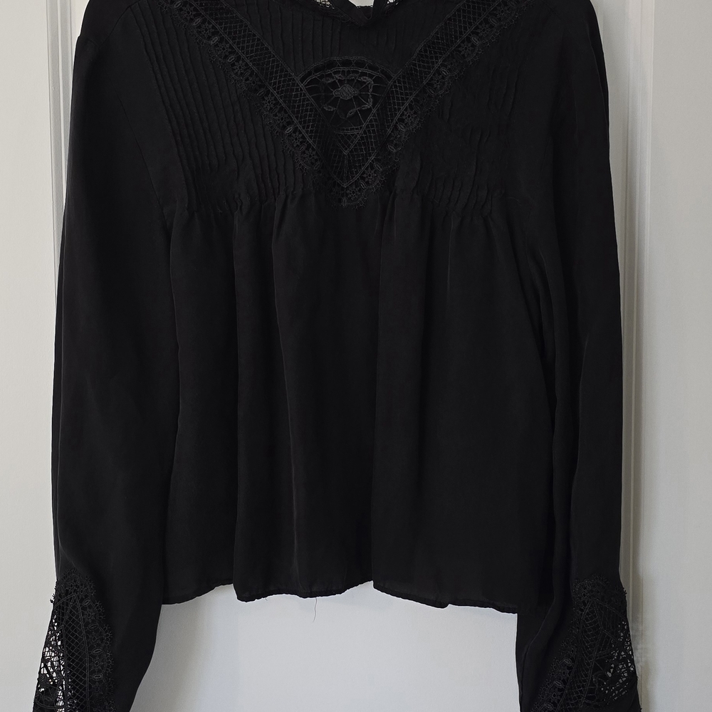 Zara Black Lace Detail Blouse